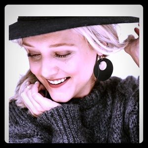 Black Nova Nickel & Suede Earrings